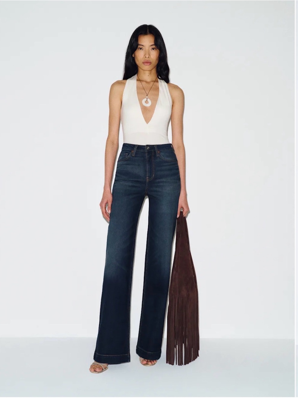 NWT Reformation Bex Super Stretch High Rise Wide Leg Jeans